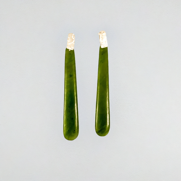 Hono pounamu and silver earrings